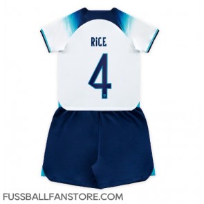 England Declan Rice #4 Replik Heimtrikot Kinder WM 2022 Kurzarm (+ Kurze Hosen)